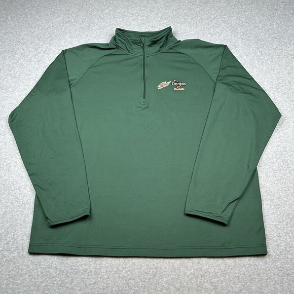 Mountain Dew X‎ Doritos Jacket XL Green 1/4 Zip Pullover Performance Y2K RARE - Picture 1 of 11